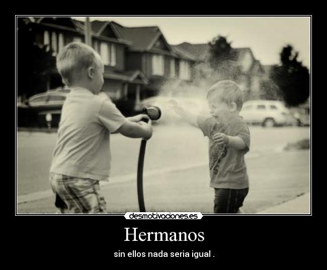 Hermanos - sin ellos nada seria igual .