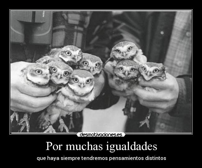 Por muchas igualdades - que haya siempre tendremos pensamientos distintos