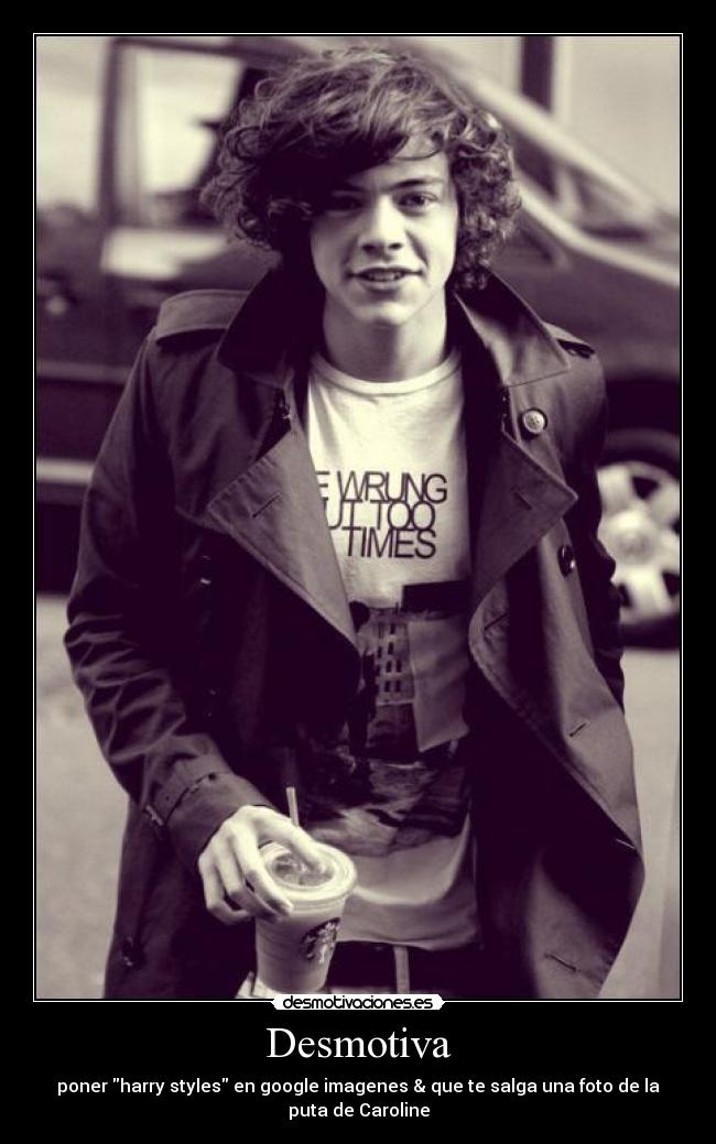 Desmotiva - poner harry styles en google imagenes & que te salga una foto de la puta de Caroline