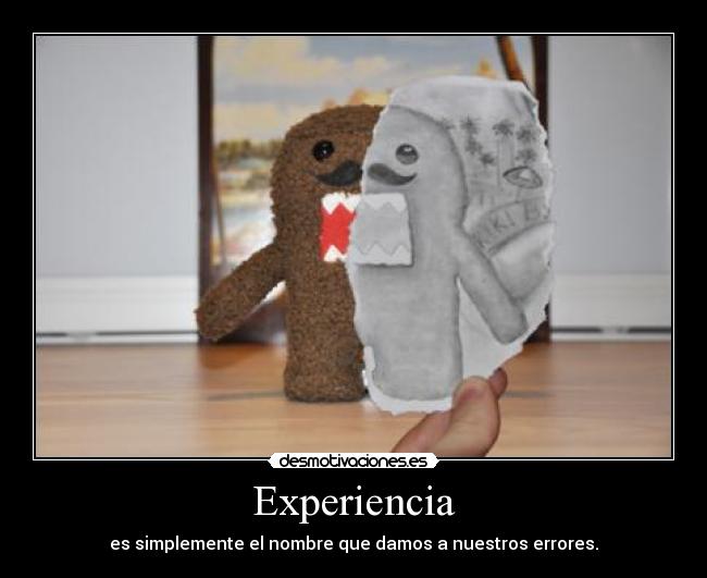 Experiencia - es simplemente el nombre que damos a nuestros errores.