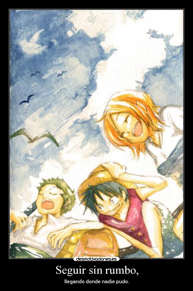 carteles one piece zoro luffy nami desmotivaciones