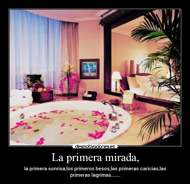 La primera mirada, - la primera sonrisa,los primeros besos,las primeras caricias,las
primeras lagrimas........