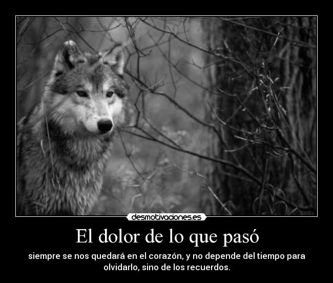 El dolor de lo que pasó -