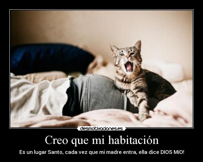 Creo que mi habitación - Es un lugar Santo, cada vez que mi madre entra, ella dice DIOS MíO!
