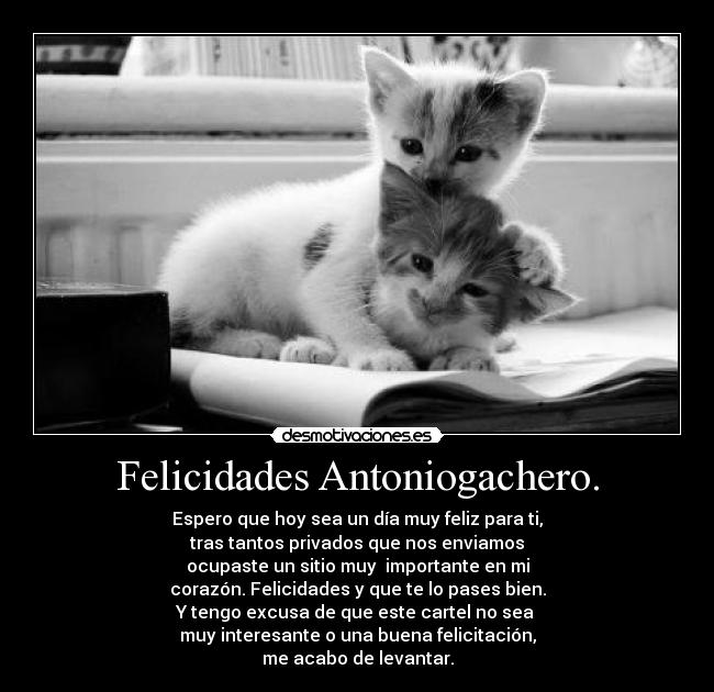 Felicidades Antoniogachero. -