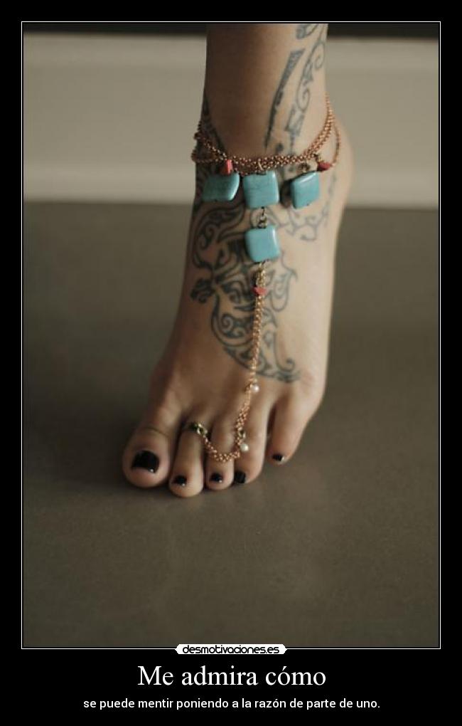 Me admira cómo - se puede mentir poniendo a la razón de parte de uno.