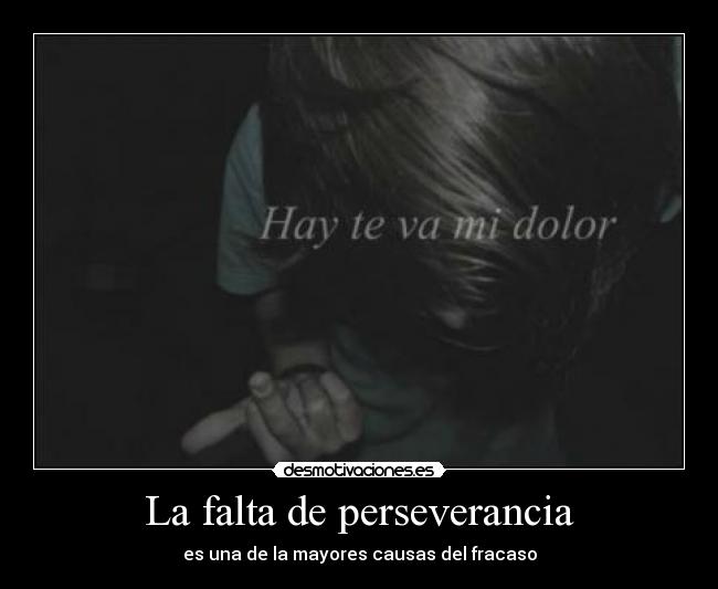 La falta de perseverancia - es una de la mayores causas del fracaso