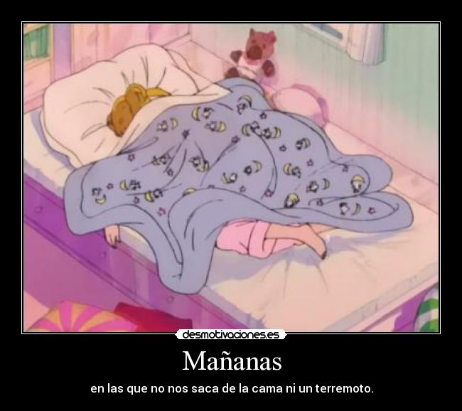 Mañanas - en las que no nos saca de la cama ni un terremoto.