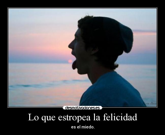 Lo que estropea la felicidad - es el miedo.