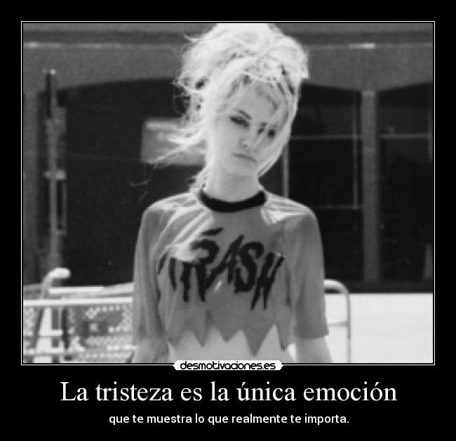 La tristeza es la única emoción - que te muestra lo que realmente te importa.