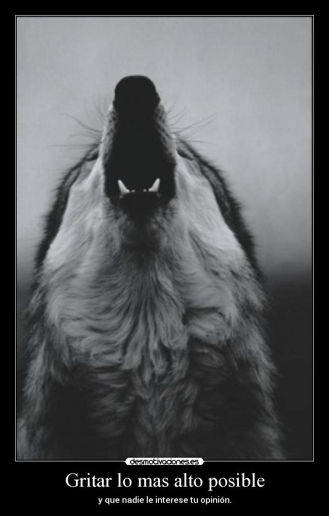 Gritar lo mas alto posible - y que nadie le interese tu opinión.
