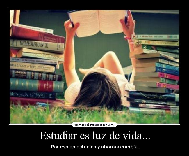 Estudiar es luz de vida... - Por eso no estudies y ahorras energía.