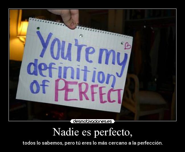 Nadie es perfecto, - 