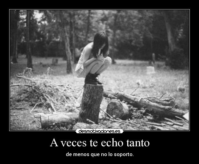 A veces te echo tanto - de menos que no lo soporto.