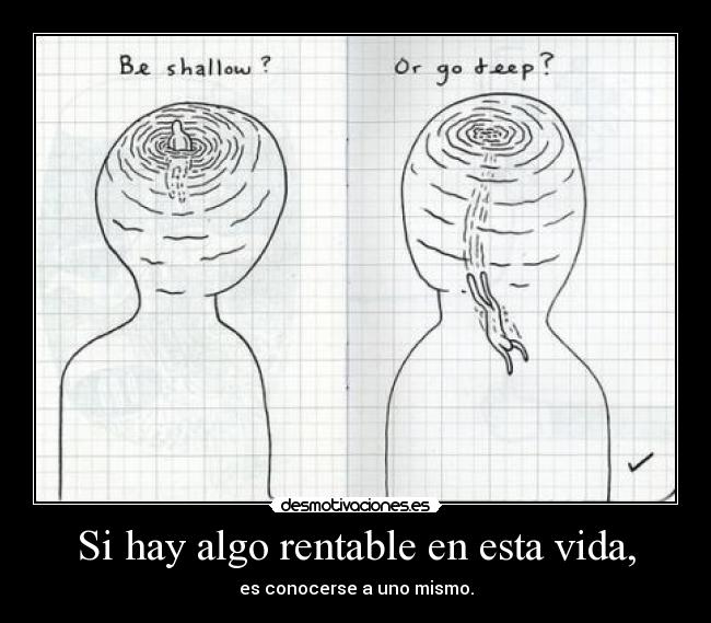 Si hay algo rentable en esta vida, - es conocerse a uno mismo.