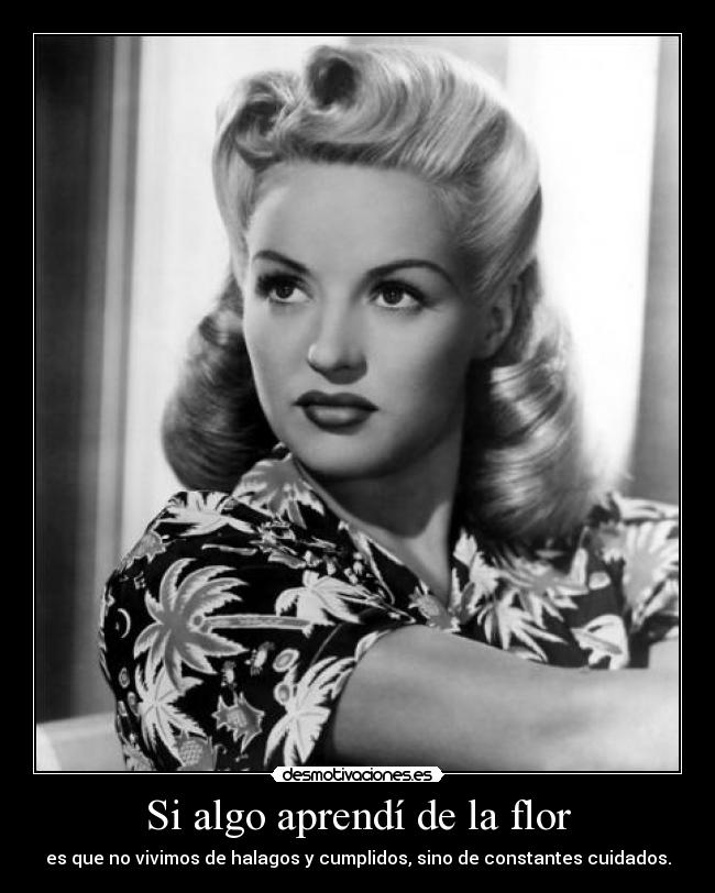 Si algo aprendí de la flor - es que no vivimos de halagos y cumplidos, sino de constantes cuidados.