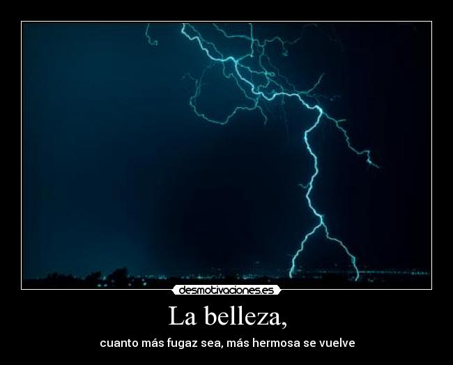 La belleza, - cuanto más fugaz sea, más hermosa se vuelve