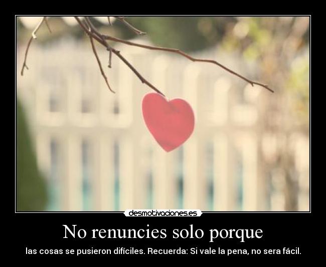 No renuncies solo porque - 