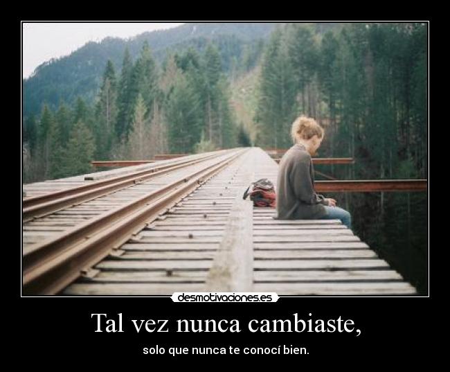 Tal vez nunca cambiaste, -