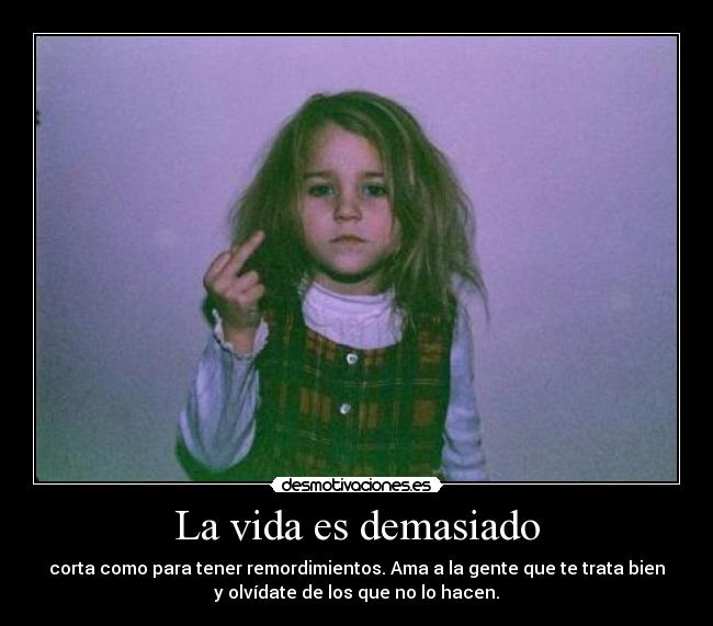 La vida es demasiado -