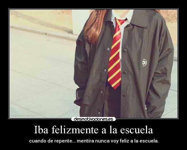 Iba felizmente a la escuela -