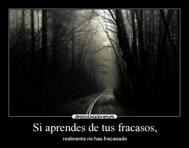 Si aprendes de tus fracasos, - realmente no has fracasado
