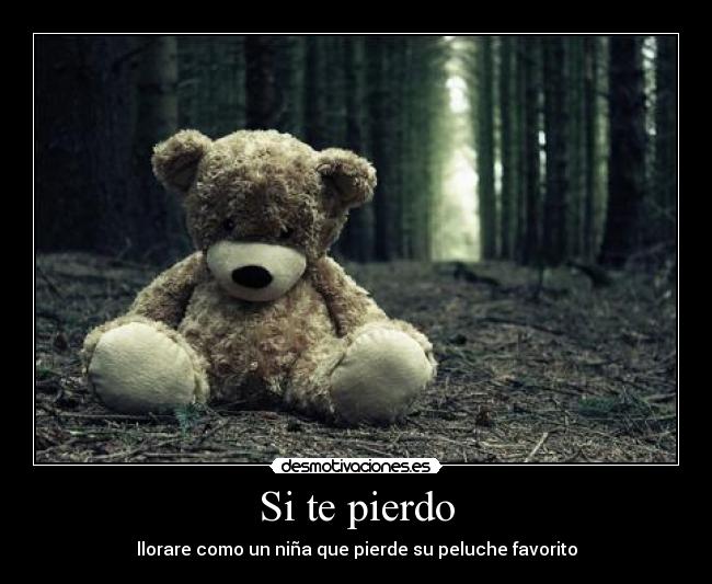 Si te pierdo - llorare como un niña que pierde su peluche favorito