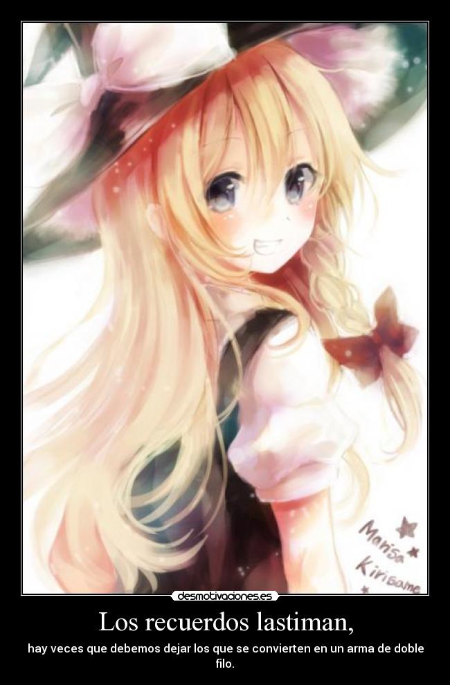 carteles recuerdos magical surrealism anime lobitozxc nomiresaqui marisa kirisame touhou desmotivaciones