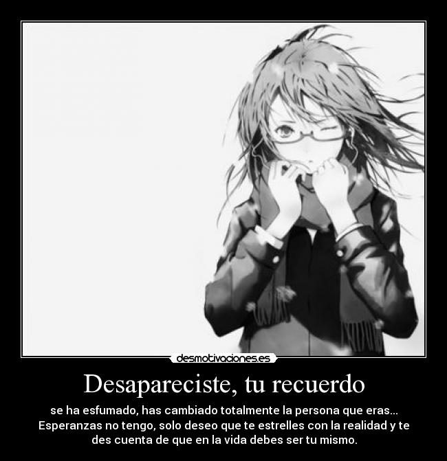 Desapareciste, tu recuerdo - 