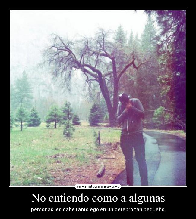 No entiendo como a algunas - personas les cabe tanto ego en un cerebro tan pequeño.