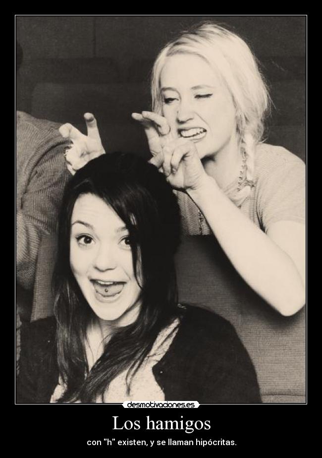 Los hamigos - con h existen, y se llaman hipócritas.