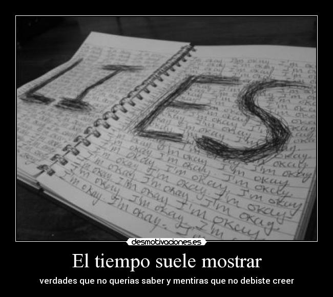 El tiempo suele mostrar -