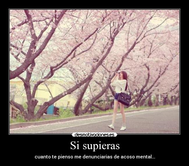 Si supieras - cuanto te pienso me denunciarias de acoso mental...