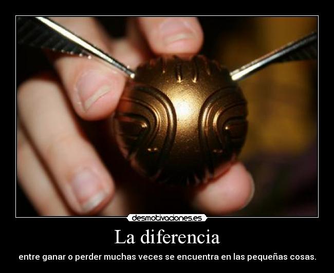 La diferencia - entre ganar o perder muchas veces se encuentra en las pequeñas cosas.
