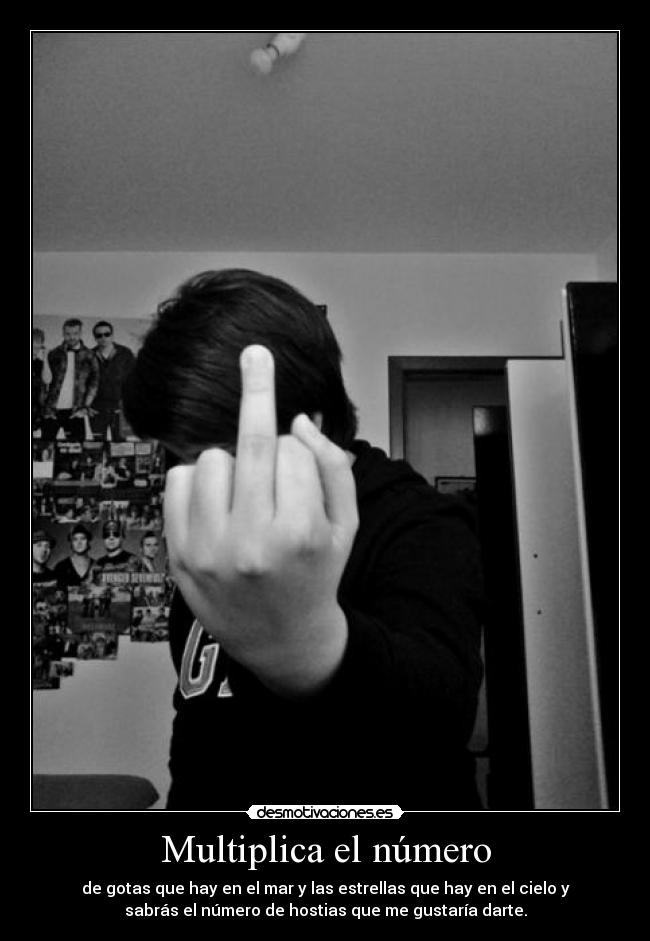 Multiplica el número - de gotas que hay en el mar y las estrellas que hay en el cielo y
sabrás el número de hostias que me gustaría darte.