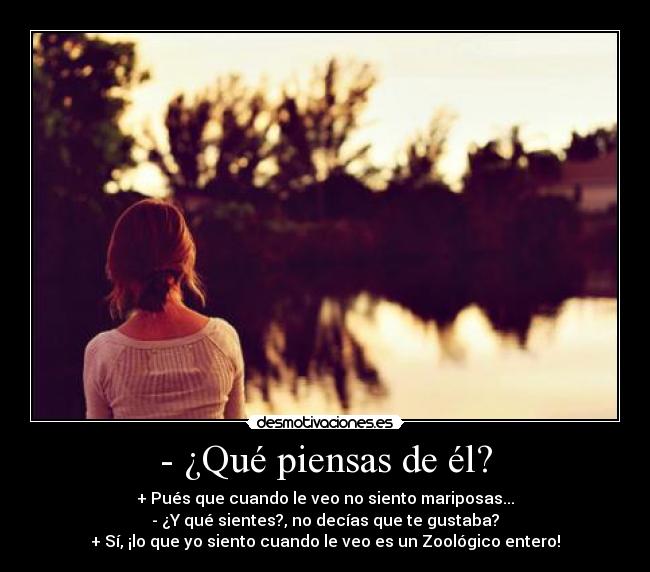 - ¿Qué piensas de él? -