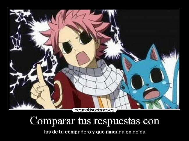 Comparar tus respuestas con -