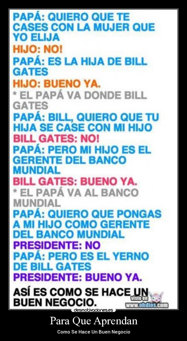 Para Que Aprendan - Como Se Hace Un Buen Negocio