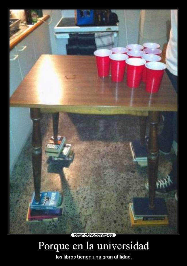 Porque en la universidad - los libros tienen una gran utilidad.