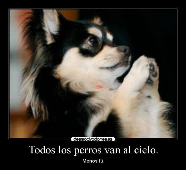 Todos los perros van al cielo. - Menos tú.
