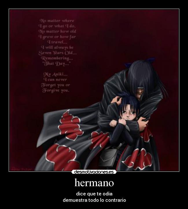 carteles amor hermanos acciones anime desmotivaciones