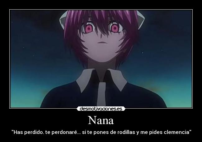 carteles nana elfen lied mostrando lado vengativo desmotivaciones