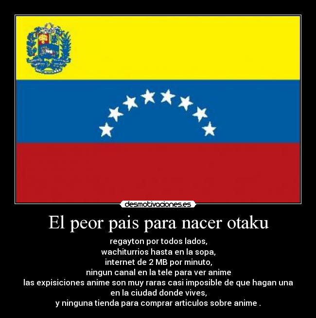 El peor pais para nacer otaku -