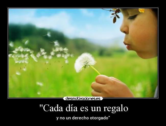Cada día es un regalo - y no un derecho otorgado