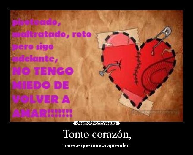 carteles tonto corazon tonto corazon desmotivaciones