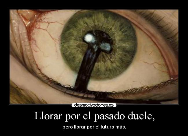 Llorar por el pasado duele, - pero llorar por el futuro más.