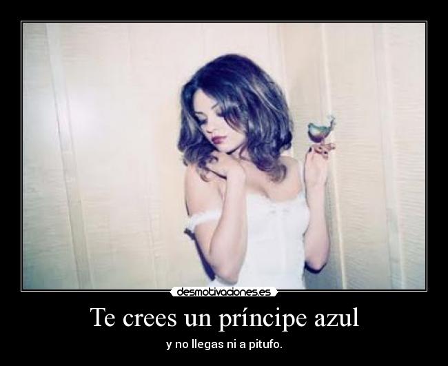 Te crees un príncipe azul - y no llegas ni a pitufo.