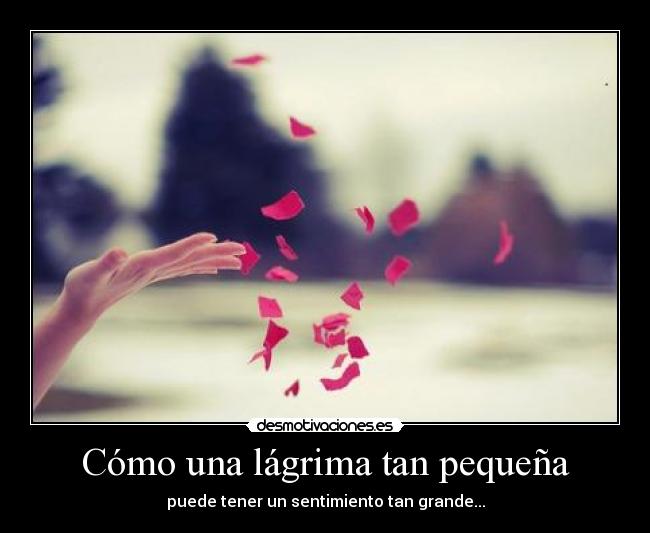 Cómo una lágrima tan pequeña -