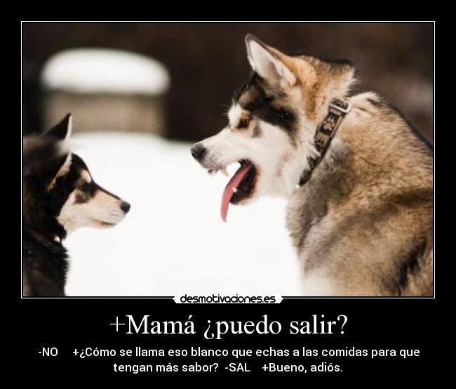 +Mamá ¿puedo salir? -