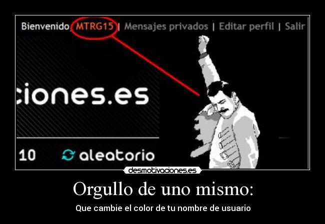 Orgullo de uno mismo: -